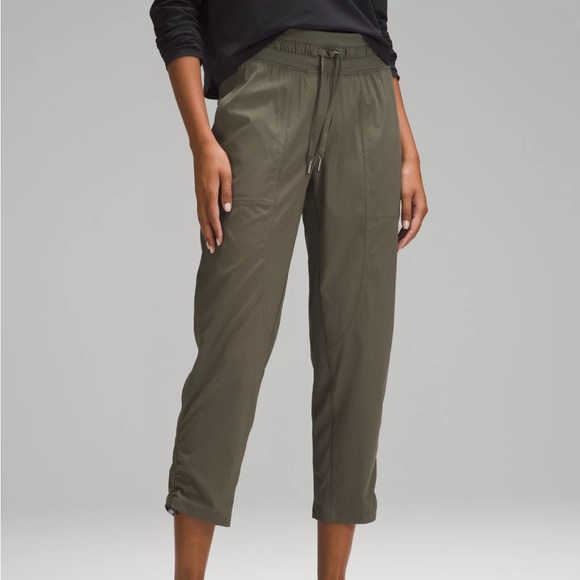 Dance Studio Mid-Rise Cropped Pant in Army Green - Picture 1 of 7